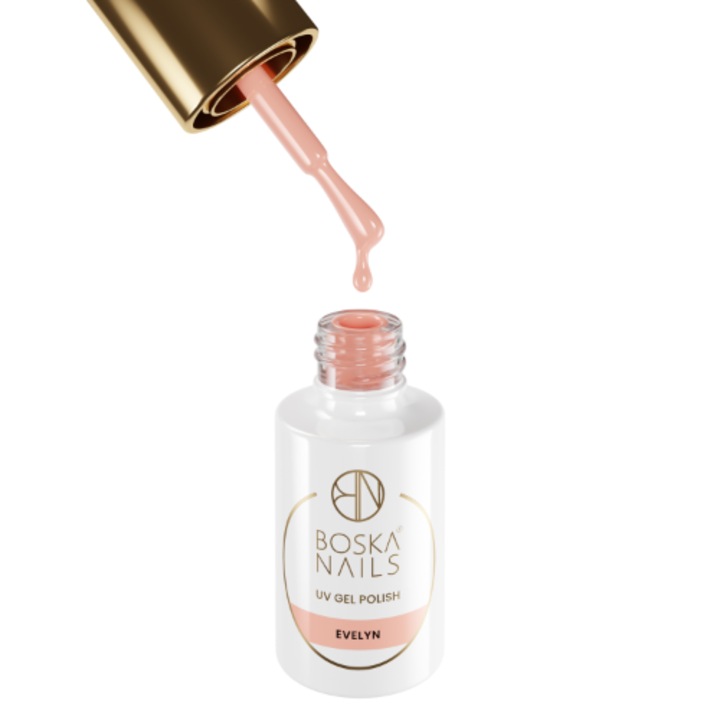 Oja hibrida NUDlove, Boska Nails, nuanta 481 Evelyn, roz delicat, 6 ml