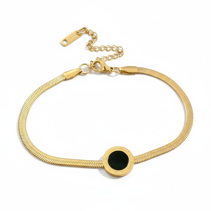 Bratara dama, negru/auriu