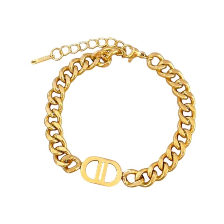 Bratara din inox, stil modern, auriu