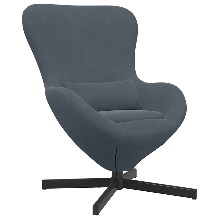 vidaXL Tojásfotel Sötétszürke 63 x 73 x 90 cm Bársony 42002757