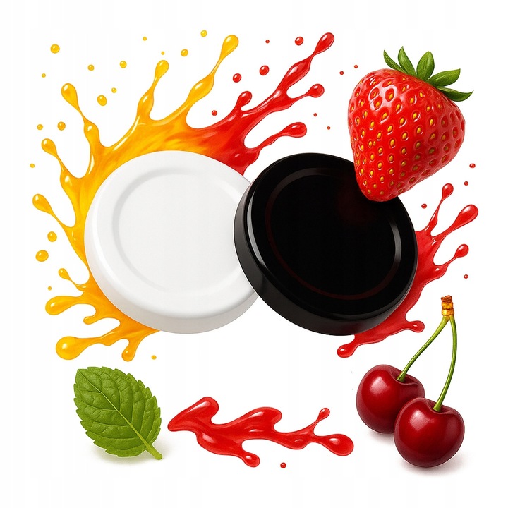 Set 10 capace Fi 38 mm pentru sticle, alb/negru