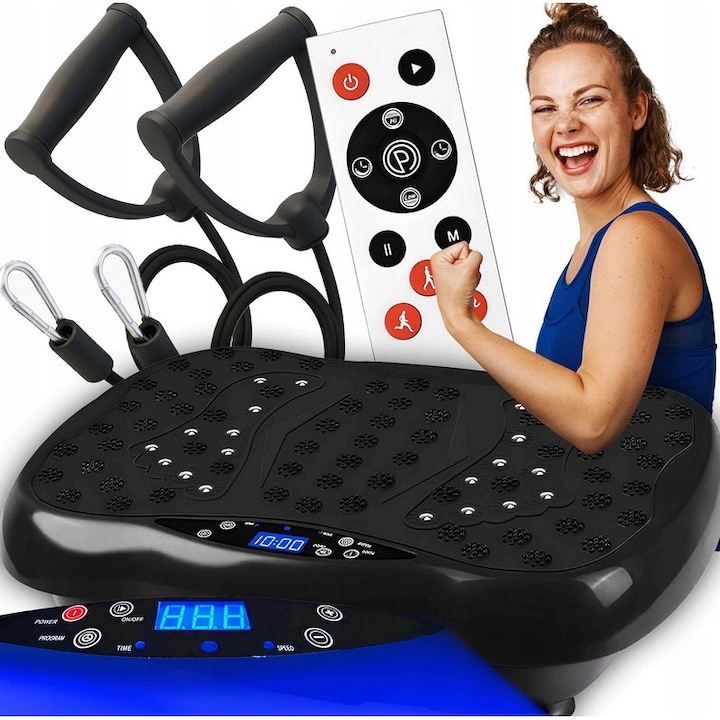 Renew Force vibrációs platform, Vibro Slim modell, masszázs, 120 intenzitási szint, fekete