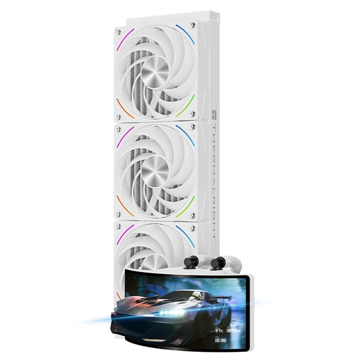 Охладител за процесор Thermalright водно охлаждане Water Cooling Rainbow Vision 360 Turbo ARGB White - 6.67 inch Curve OLED Display RAINBOW-VISION-360-T-ARGB-WH