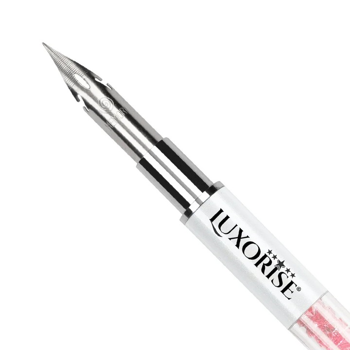 Stilou Nail Art Pictura Unghii cu Penita & 5 Punctatoare, LUXORISE Crystal Pink