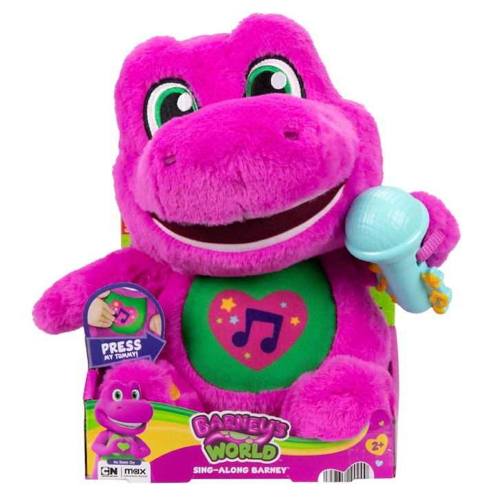Плюшена играчка Barney, Mattel, 27см, многоцветна