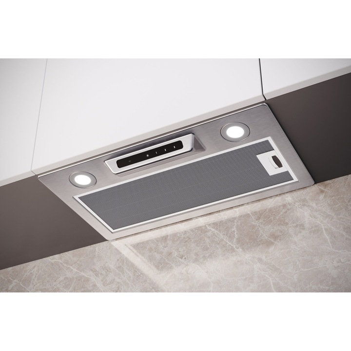 Hota incorporabila PROFF Comodo S Touch, Easy fix, Capacitate 700 mc/h, Clasa energetica A+, Iluminare LED, Inox
