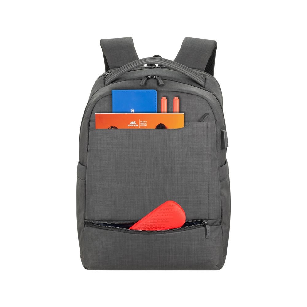Rucsac laptop Rivacase 8363, 15.6", sistem Carry-on, negru, compartimente multiple
