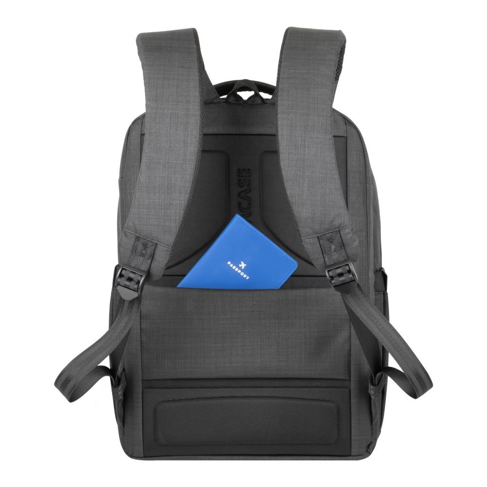Rucsac laptop Rivacase 8363, 15.6", sistem Carry-on, negru, compartimente multiple