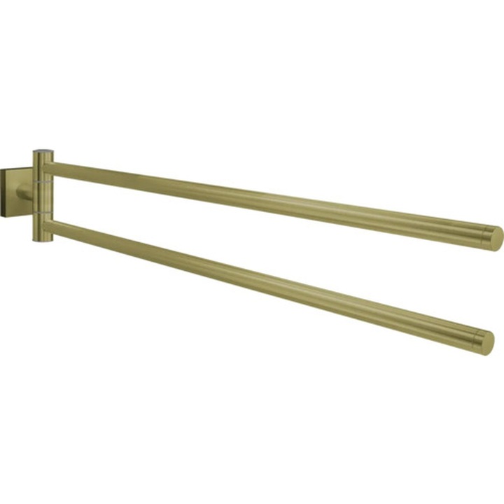 Suport Prosop Baie REIKA SAGA, 2 Brate Mobile, Auriu Periat, 5x50x9.5cm