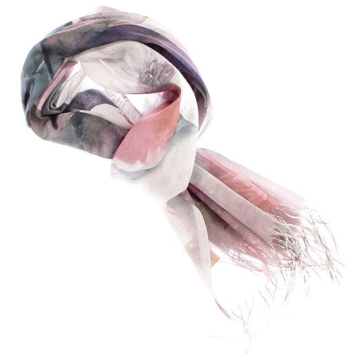 Esarfa dama eleganta Buticcochet, 75x180 cm, 30% viscoza 70% poliester, model floral multicolor, usoara si versatila - ES3271