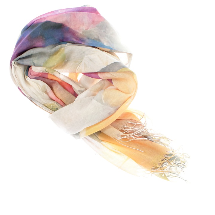 Esarfa dama eleganta Buticcochet, 75x180 cm, 30% viscoza 70% poliester, model floral multicolor, usoara si versatila - ES3272