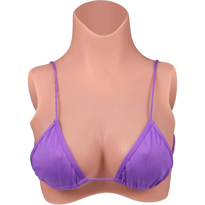 Гръдна протеза, силиконова, AA, бежова, M