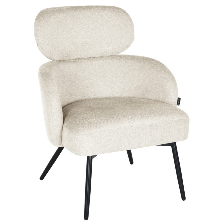 Fotel relaxare NESS, ExitoDesign, tapiterie bej, metal, 67x71x82cm