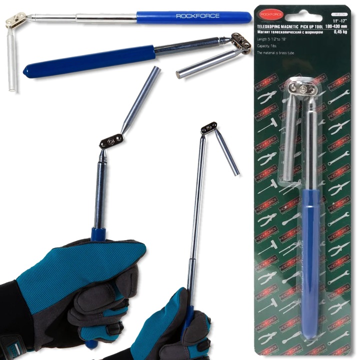 Instrument magnetic telescopic Rockforce, 180-430 mm, capacitate 0,45 kg, prindere rotativa 360°