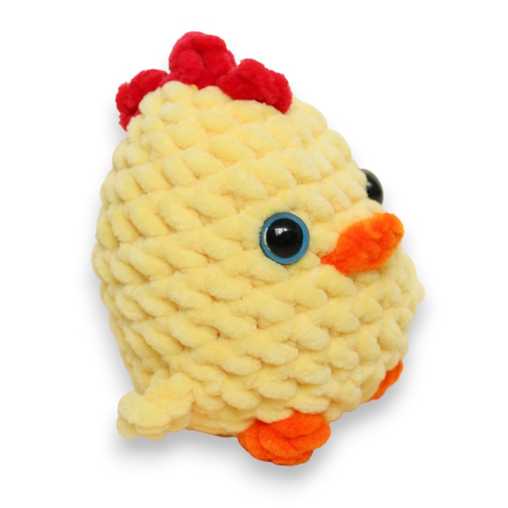 Jucarie Pui crosetat Mirinka, 9cm, din fir de plusat OEKO-TEX, umplutura moale