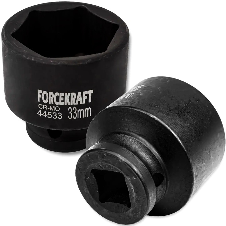Cheie tubulara 1/2" FORCEKRAFT 33 mm 6-katna, din otel CrMo, pentru utilizare profesionala