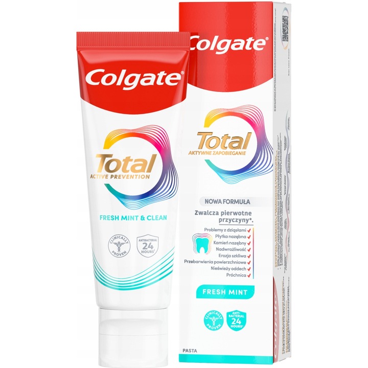 Colgate Total Active Fresh fogkrém fluoriddal, friss menta, 75 ml