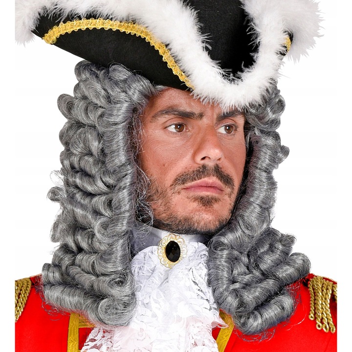 Peruca masculina WIDMANN, gri, universala, pentru costum de pirat