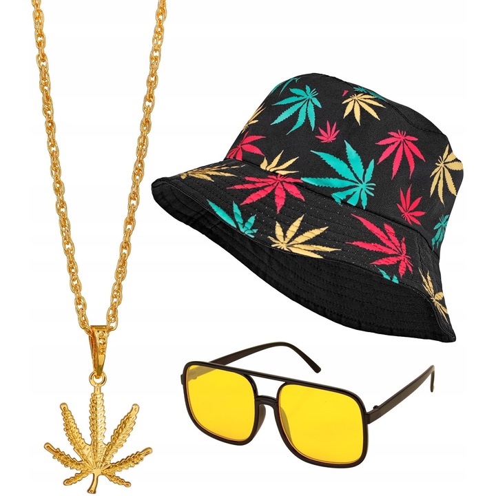 Set Accesorii Raper, WIDMANN, Culoare: Multicolor, Include Caciula, Ochelari, Colier