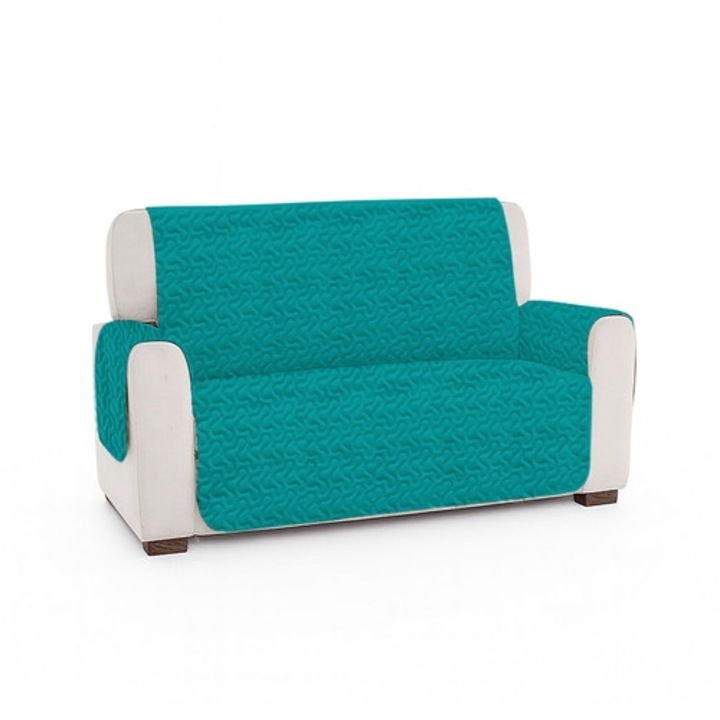 Husa canapea 2 locuri, matlasata, 260x130x50cm, light aqua