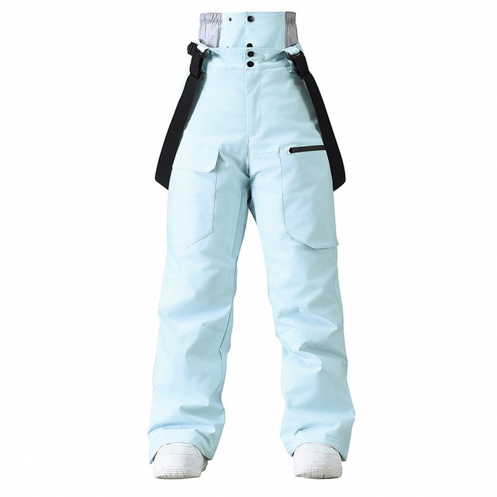 Pantaloni ski barbati, rezistenti la vant, impermeabili, albastru deschis