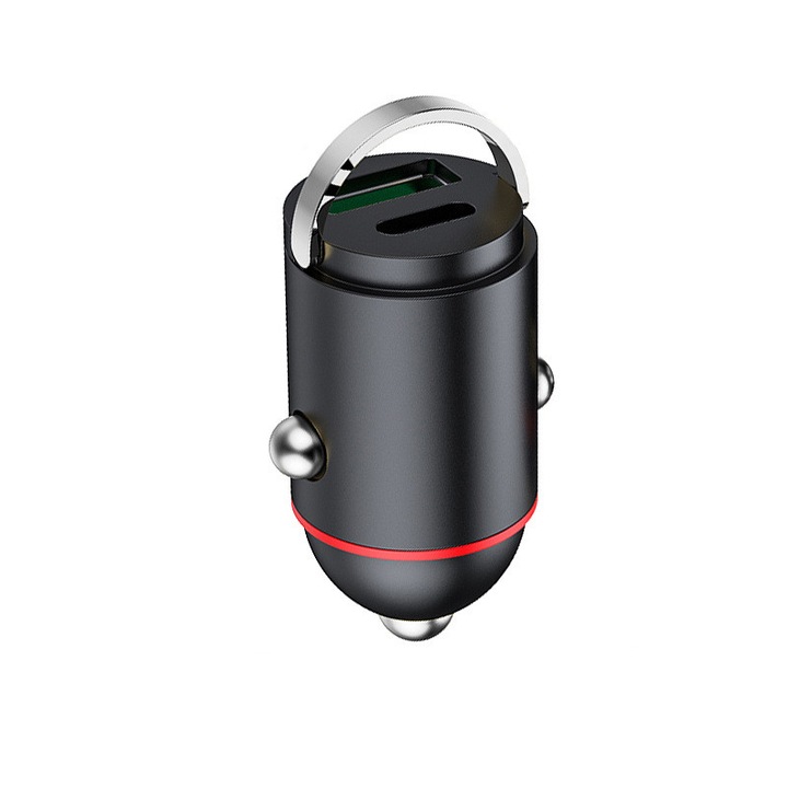 Incarcator auto, Type-C, suporta incarcare rapida 30W, universal, negru