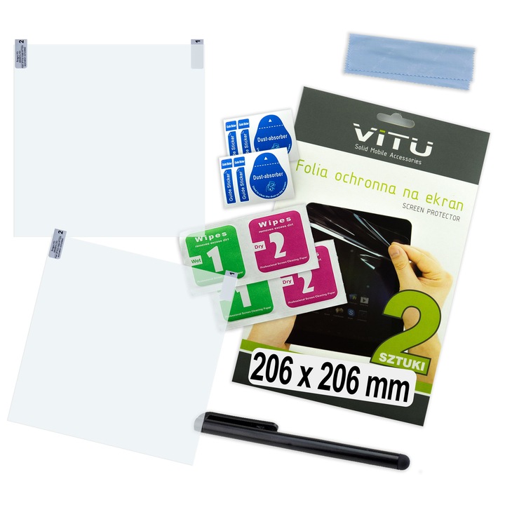 Folie protectie VITU 11,5" (206mm) pentru tablete, set 2 bucati, poliweglan, usor de taiat