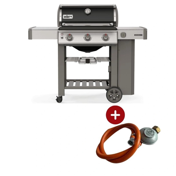 Gratar pe gaz Genesis II E-310, negru, cu regulator de gaz