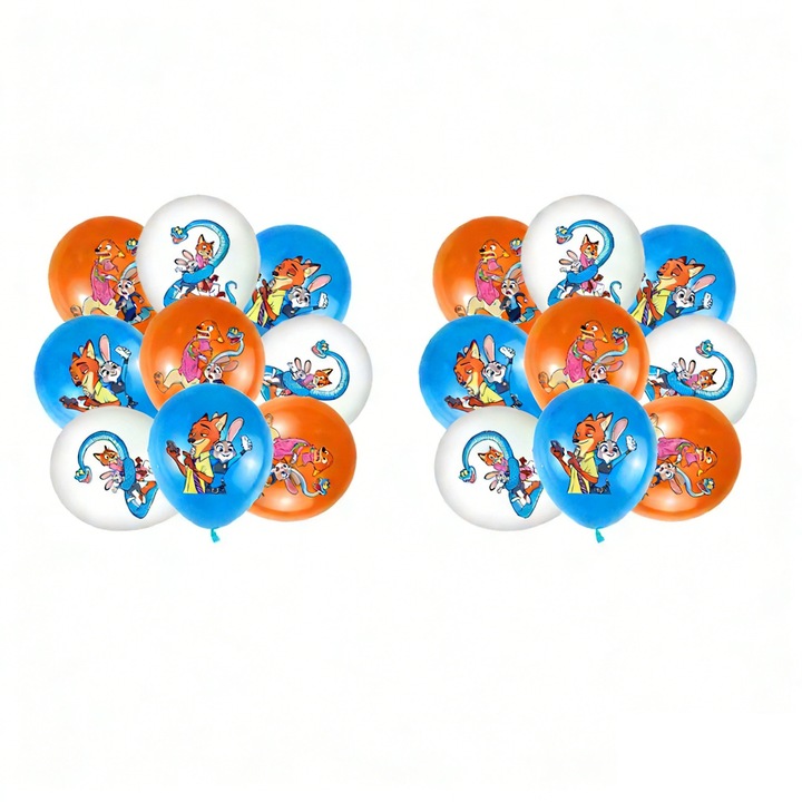 Vadonatúj állat témájú parti készlet, 12 léggömb, élénk színek, újrafelhasználható dekoráció