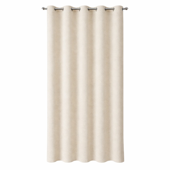 Перде, Лен, С халки, 140x260, Екрю