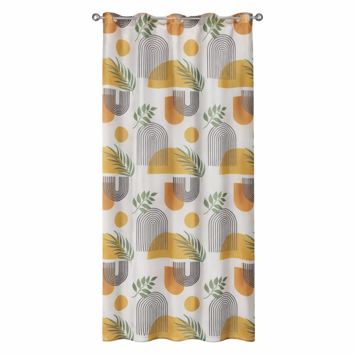 Перде, Полиестер, С халки, 140x260, Екрю