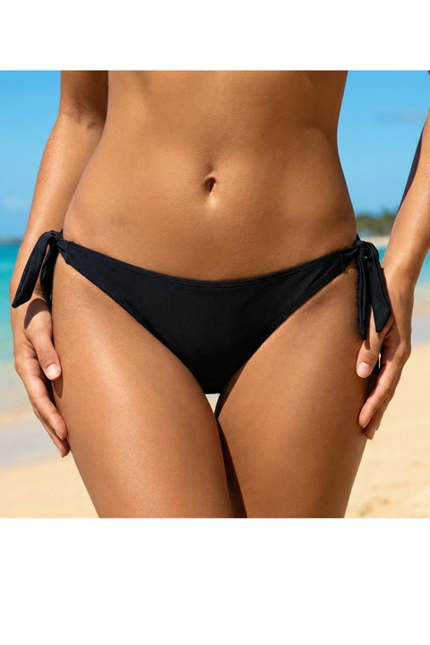 Slip de baie clasic negru cu legare laterala ajustabila lm069 13774, Negru