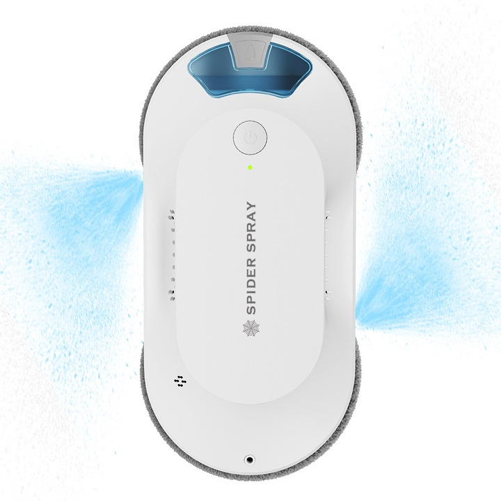 Робот за почистване на прозорци Spider SPRAY X, Спрей функция, 2 дюзи, Ефективни микрофибърни мопове, Интелигентно разпознаване на ъгли, Автоматично регулиране на посоката