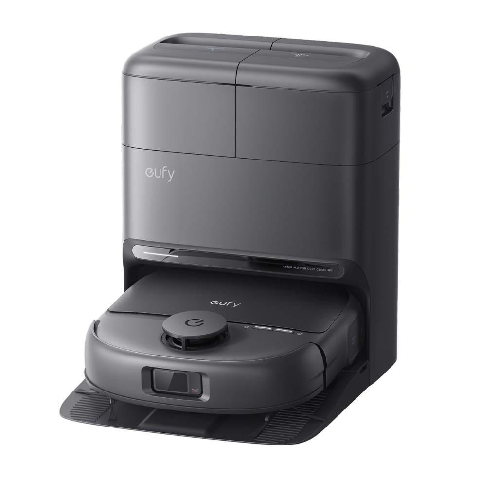 Aspirator robot eufy Omni C28 15.000 Pa, LDS+ Linear Laser Navigation, Rezervor de apa curata de 2.2L, Rezervor de apa murdara de 2.2L, Autonomie de 123 de min, Negru