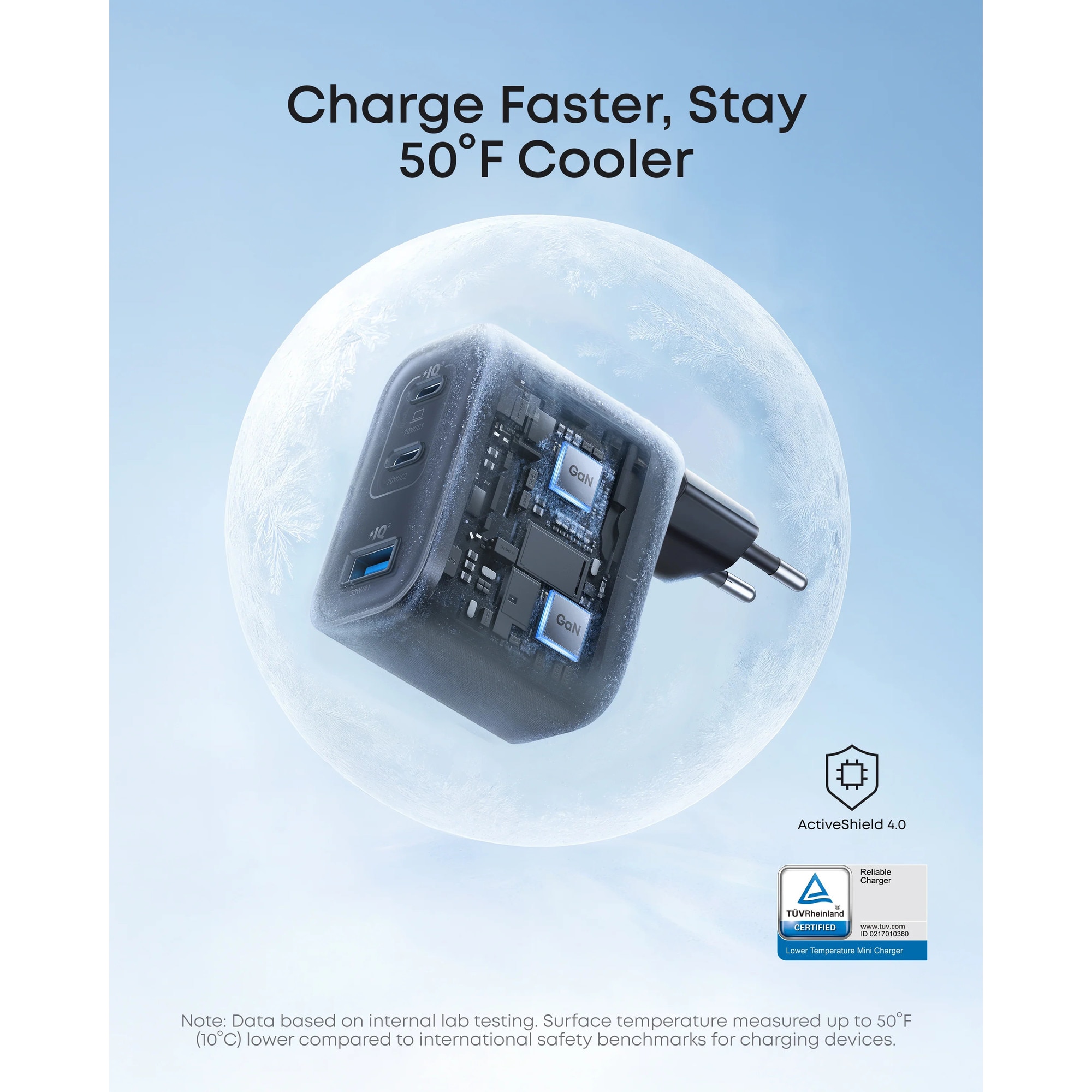 Incarcator retea Anker Nano 70W, 2x USB-C, 1x USB, Fast Charging