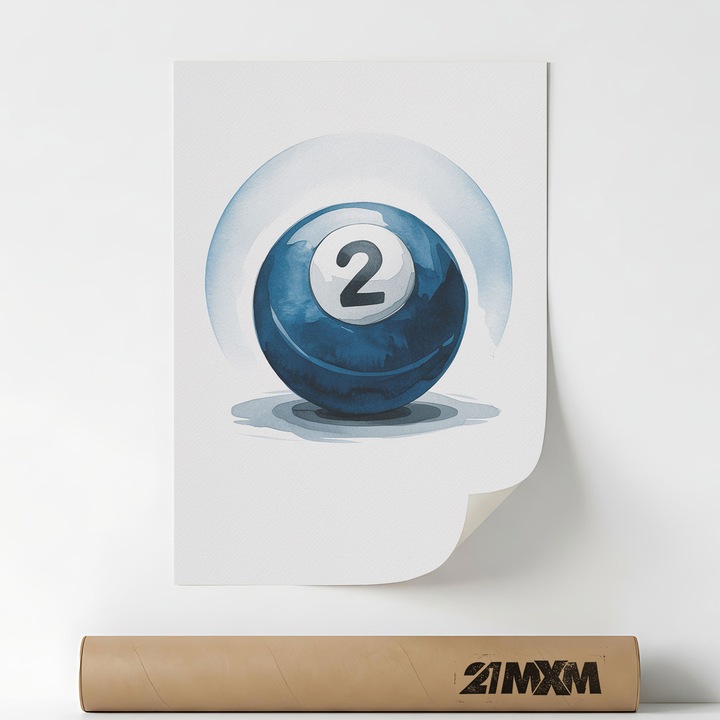 Poster 'Biliard Nr 2' Pe Panza Mata – Design Minimalist, 30 x 40 cm, Fara Rama