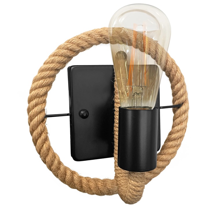 Лампа за стена Toolight APP1465-1W, Черна, За Стена, Декоративна