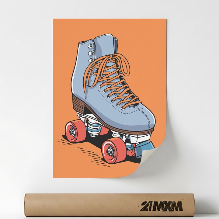 Poster 'Skate Pop Art' Pe Panza Mata – Design Minimalist, 30 x 40 cm, Fara Rama