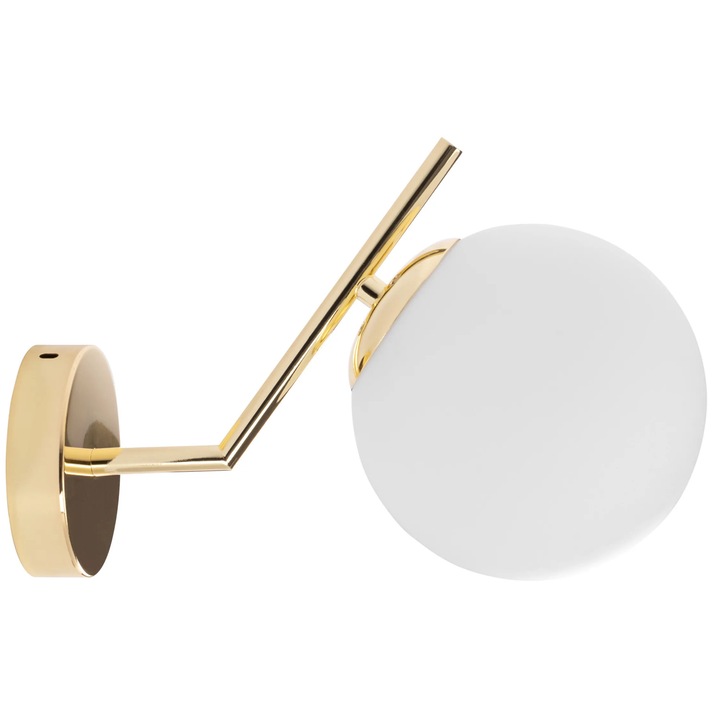 Аплик за стена, Toolight, G100-1W, Бяло Злато, Зависи от крушката, E27