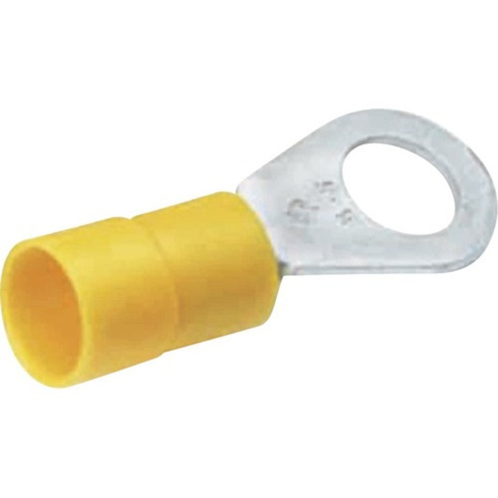 Papuci izolati Cimco 4-6 mm² cu inel M8, pachet 25 bucati, culoare galbena