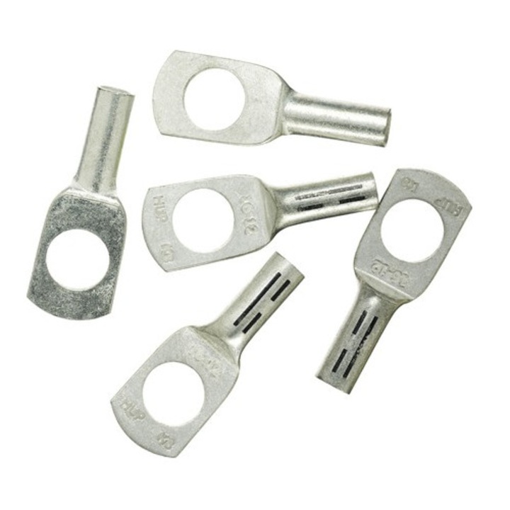 Papuci neizolati Haupa 16mm² cu inel M12, 5 bucati, cupru