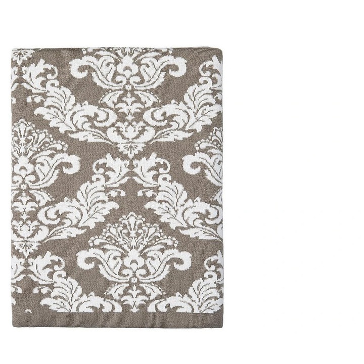 Dísztakaró FINE TIFANNY, 130x170cm, taupe színű, anyaga 52% PES, 48% pamut.