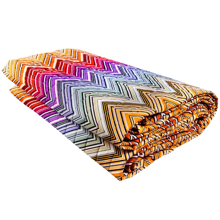 Patura decorativa, TREVOR, 260x270cm, portocalie, 100% bumbac, umplutura 100% poliester