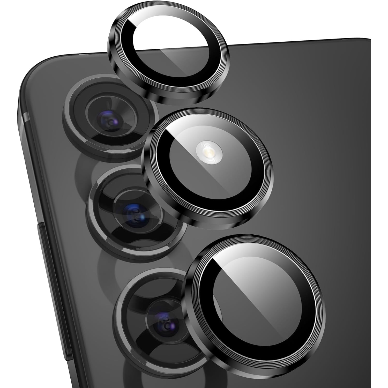 Protector lentila camera pentru Samsung Galaxy S26 Plus, metal, sticla temperata, transparent, set de instalare inclus