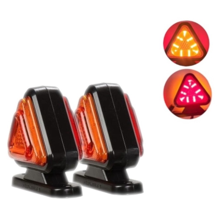 Set 2 lampi de gabarit LED rosu/gălben, ART, 12-24V