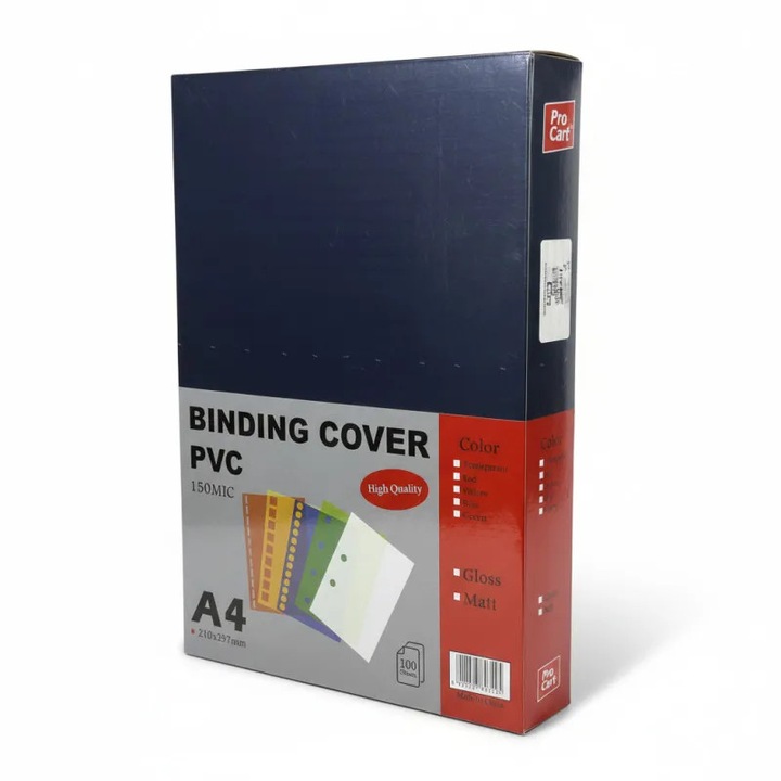 Coperti PVC transparente pentru indosariere, format A4, 150 microni, set 100 bucati