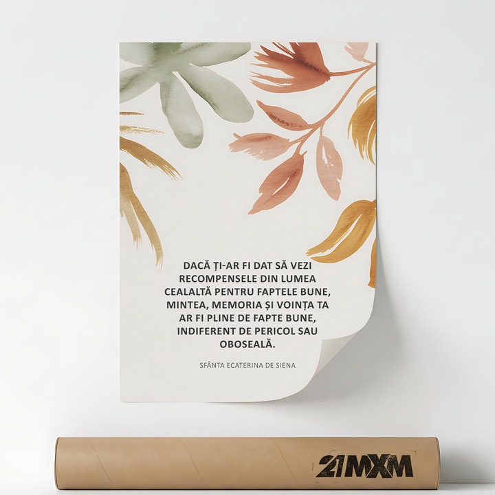 Dekoratív poszter, keresztény inspiráló idézet, Jutalom a Túlvilágon, A4 (21 x 29.7 cm), Keret Nélkül