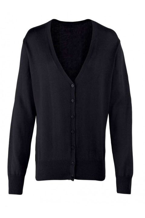 Cardigan tricotat pentru femei, cu inchidere cu nasturi, stil casual - PR697, Negru