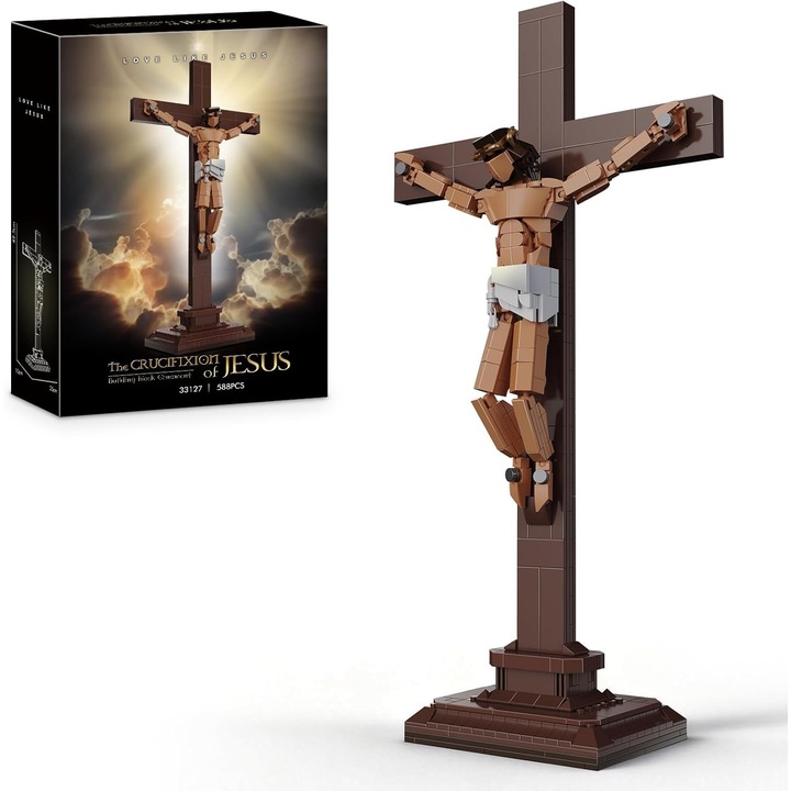 Set de constructie Crucea, Excitat®, 588PCS, ABS, Jucarii si Cadouri Crestine pentru Adolescenti, 42.5*25*10cm