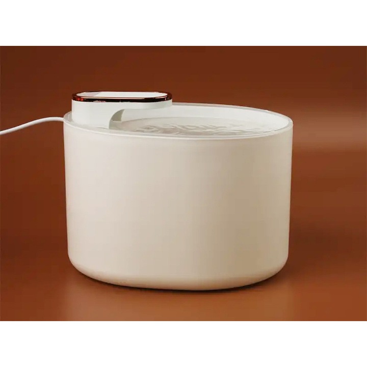Automata vízadagoló macskáknak és kutyáknak, 3L, aktívszén szűrővel, csendes szivattyúval, USB tápellátással, fehér